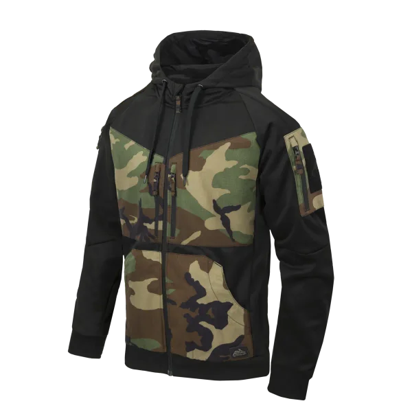 Bluza Helikon-Tex ROGUE Hoodie (FullZip) — Black / US Woodland