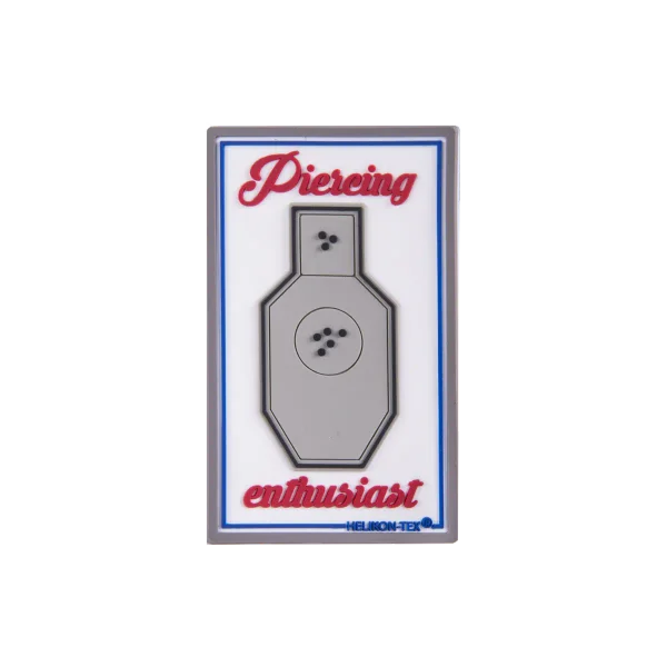 Emblemat Helikon-Tex "Piercing Enthusiast" - PVC — White
