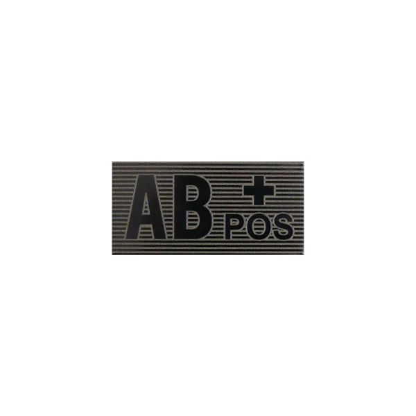 Direct Action AB Rh+ blood type patch — Black / Boreal Green