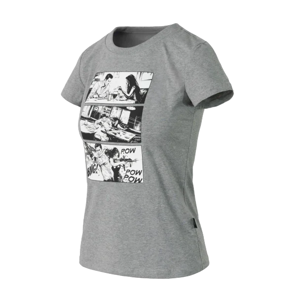 T-shirt Slim damski Helikon-Tex (Combat date) — Melange Mid Grey